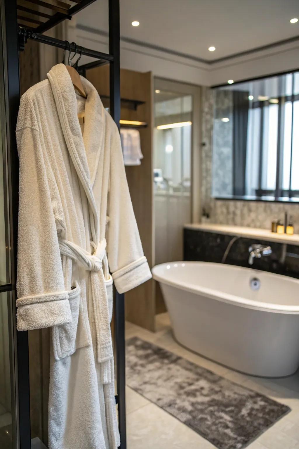 A luxury bathrobe for the ultimate comfort experience.