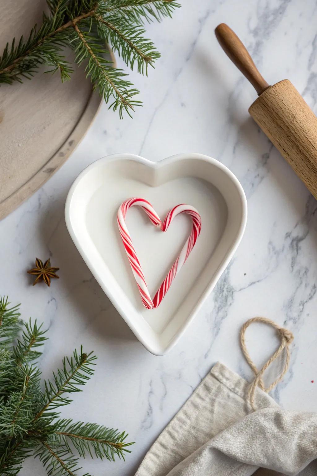 Crafting sweetness: Transform candy canes into elegant ornaments with a touch of Scandinavian simplicity.