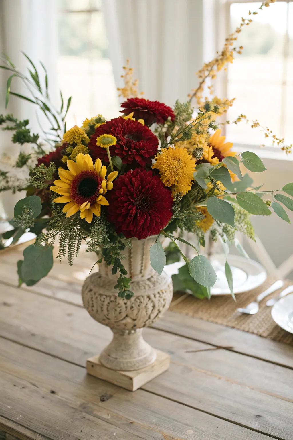 Embrace the season's splendor with a stunning fall floral centerpiece.