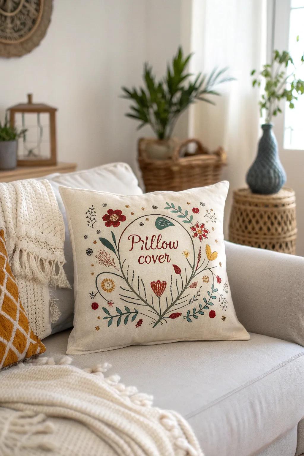 Elevate your living space with personalized elegance: handcrafted embroidery that speaks to your style.