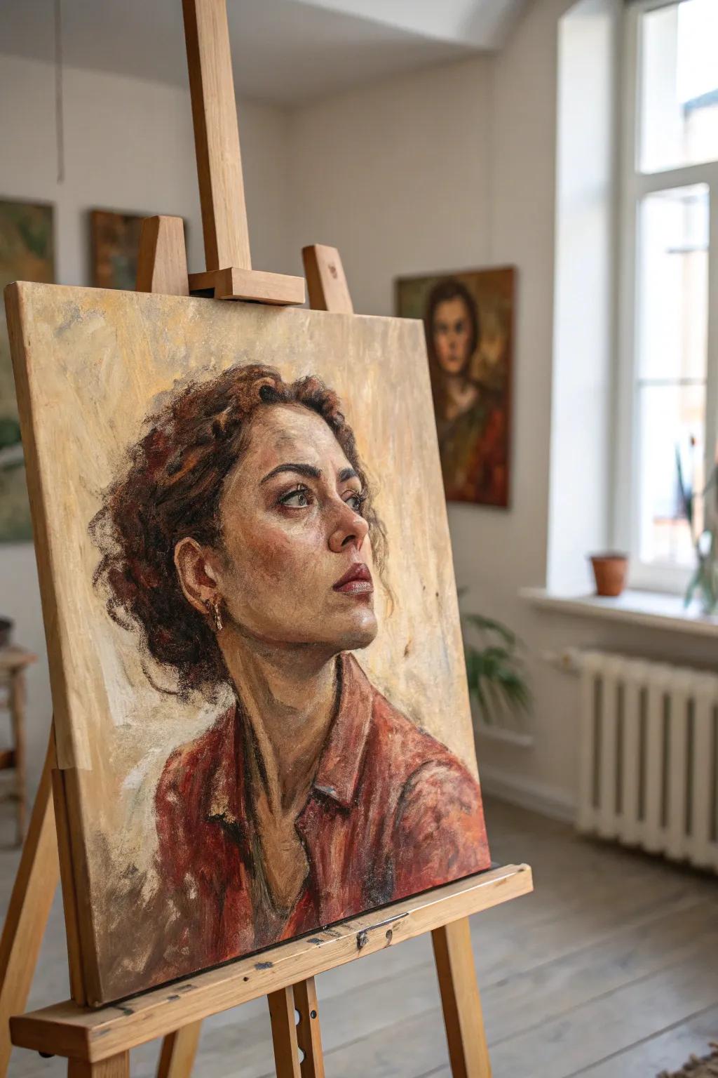 Discover the depth of emotion in every stroke with expressive palette knife portraits.