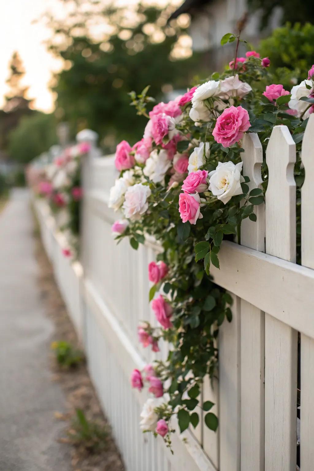 Elevate your garden with a stunning rose border that blends minimalist elegance with natural charm.