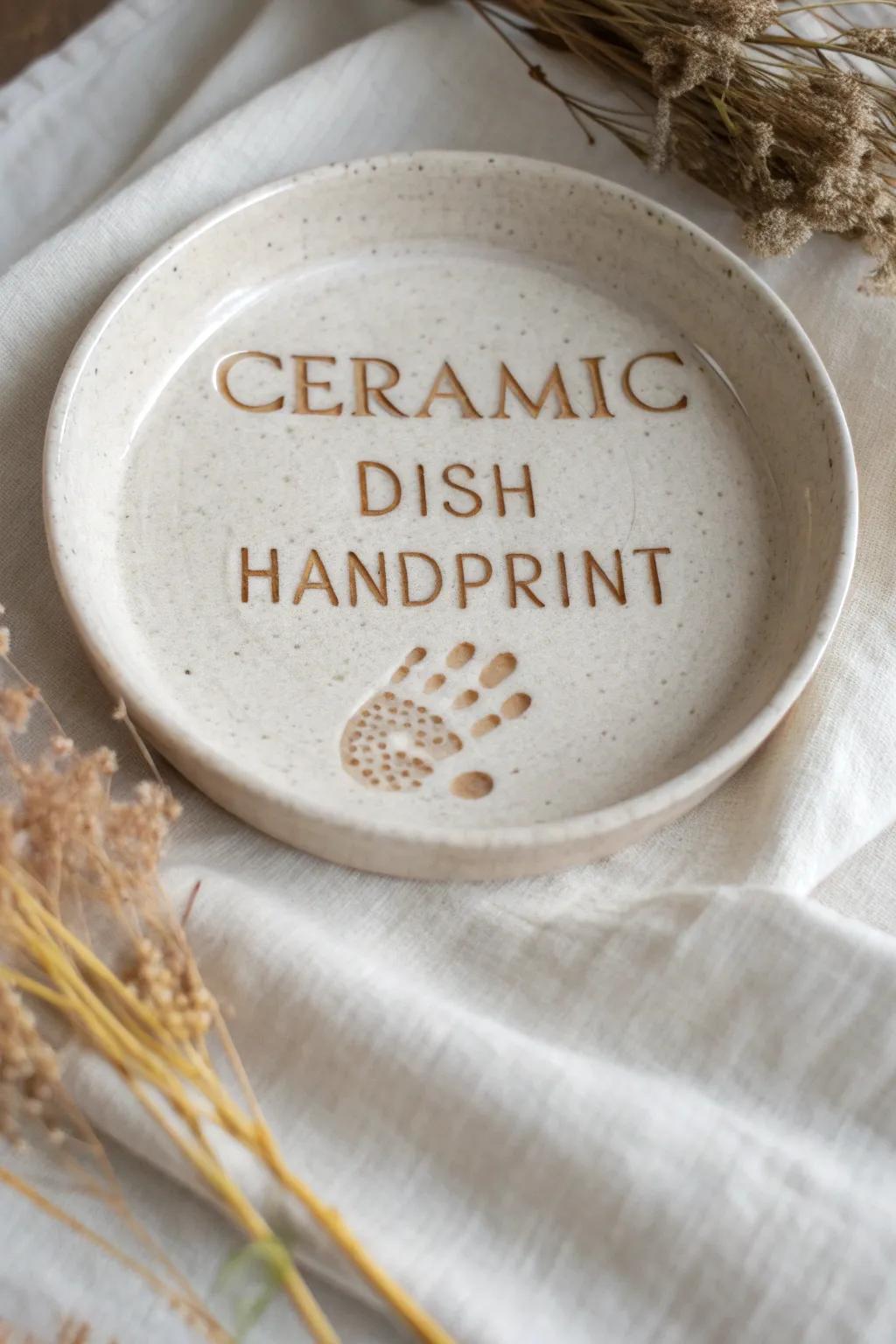 A touch of love and craftsmanship: This handprint pottery piece is a daily reminder of cherished moments.