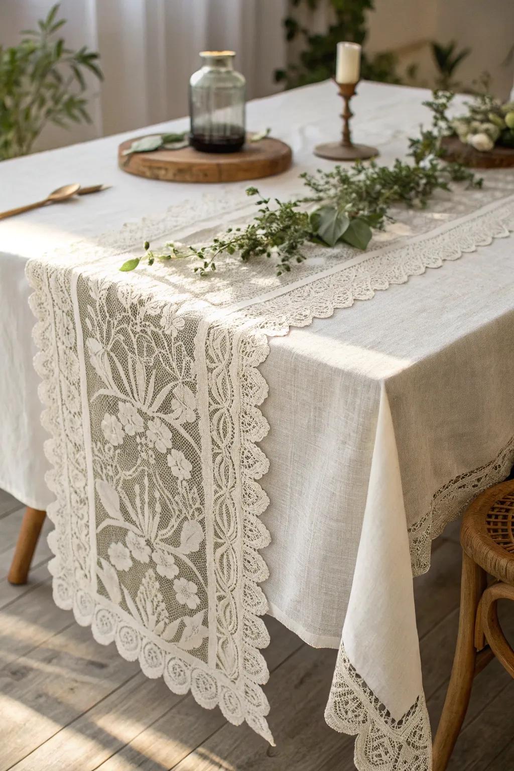 Transform your tea party with the timeless elegance of a DIY lace table runner.