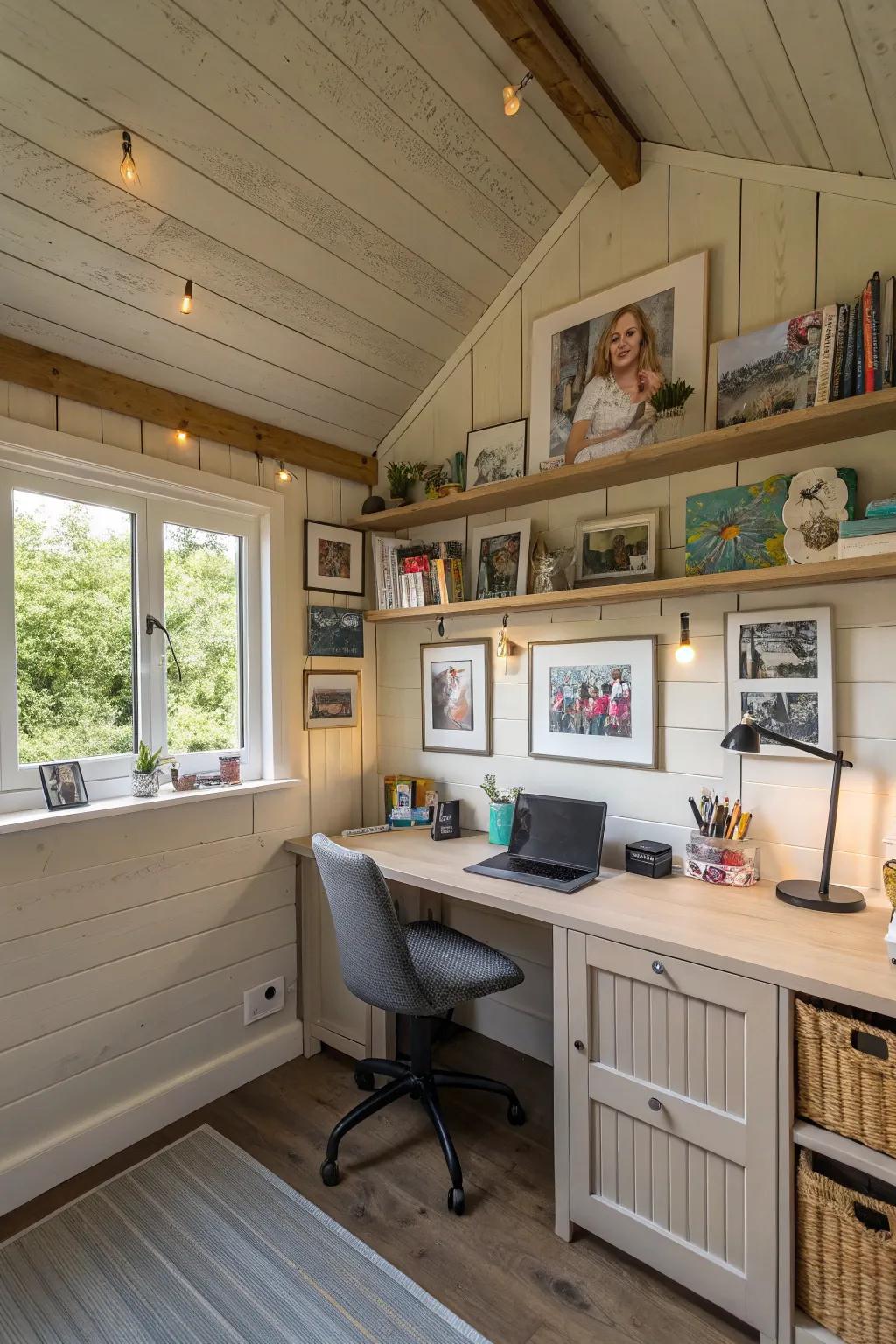 Personalized decor adds a touch of your personality to the workspace.