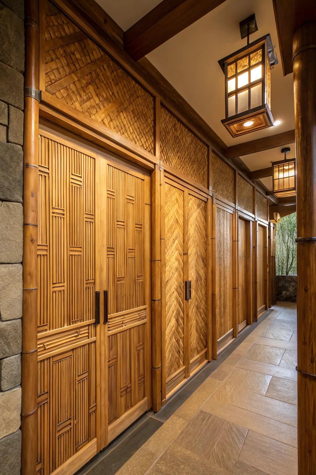 Transform your entryway with sustainable bamboo for a natural and refined touch.