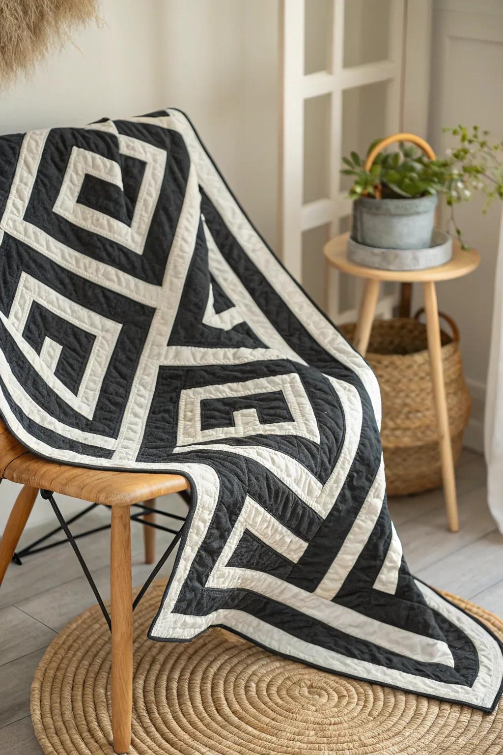 Get lost in the elegance of black and white; a modern maze for your home.