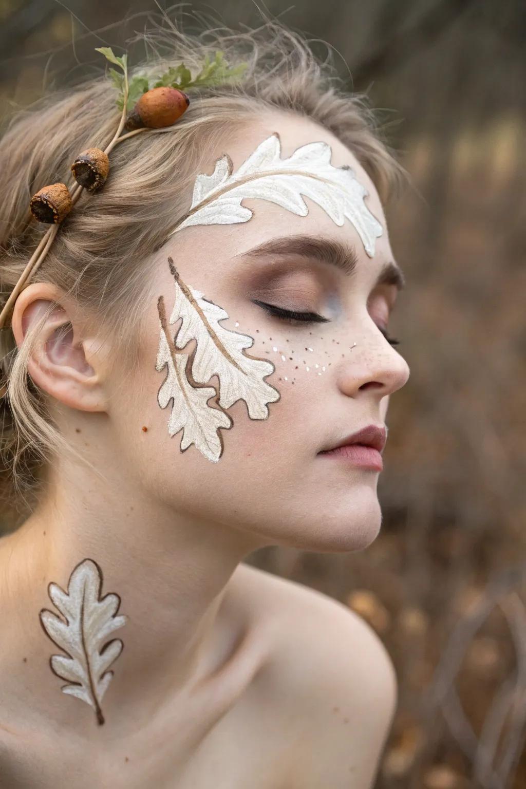 Embrace the magic of nature with this enchanting minimalist fairy face paint.