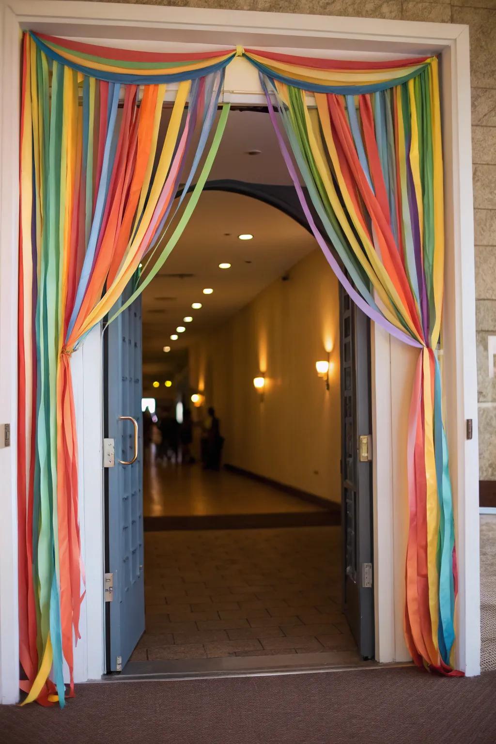 An unforgettable entrance with colorful arches.