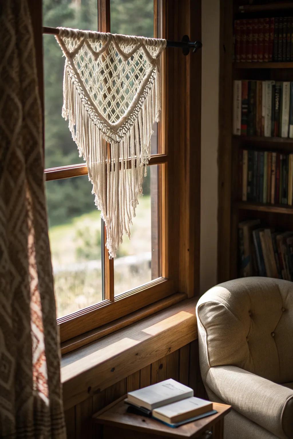 MacramÃ© hangings adding a handcrafted and cozy touch.
