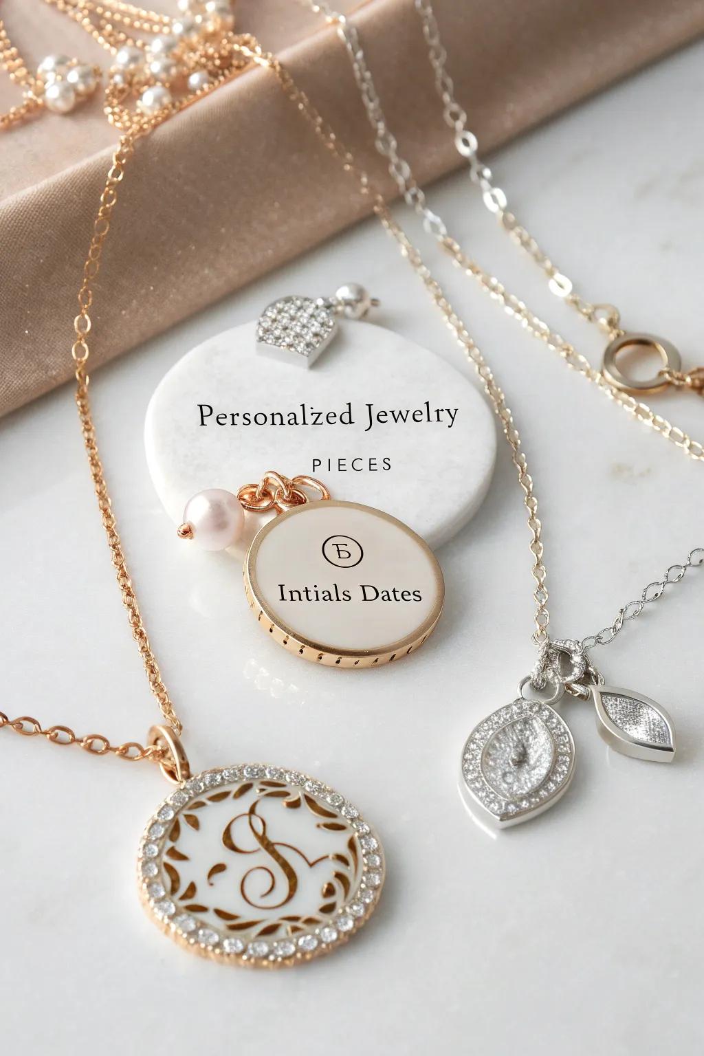 Elegant personalized jewelry pieces that carry a special sentimental value.
