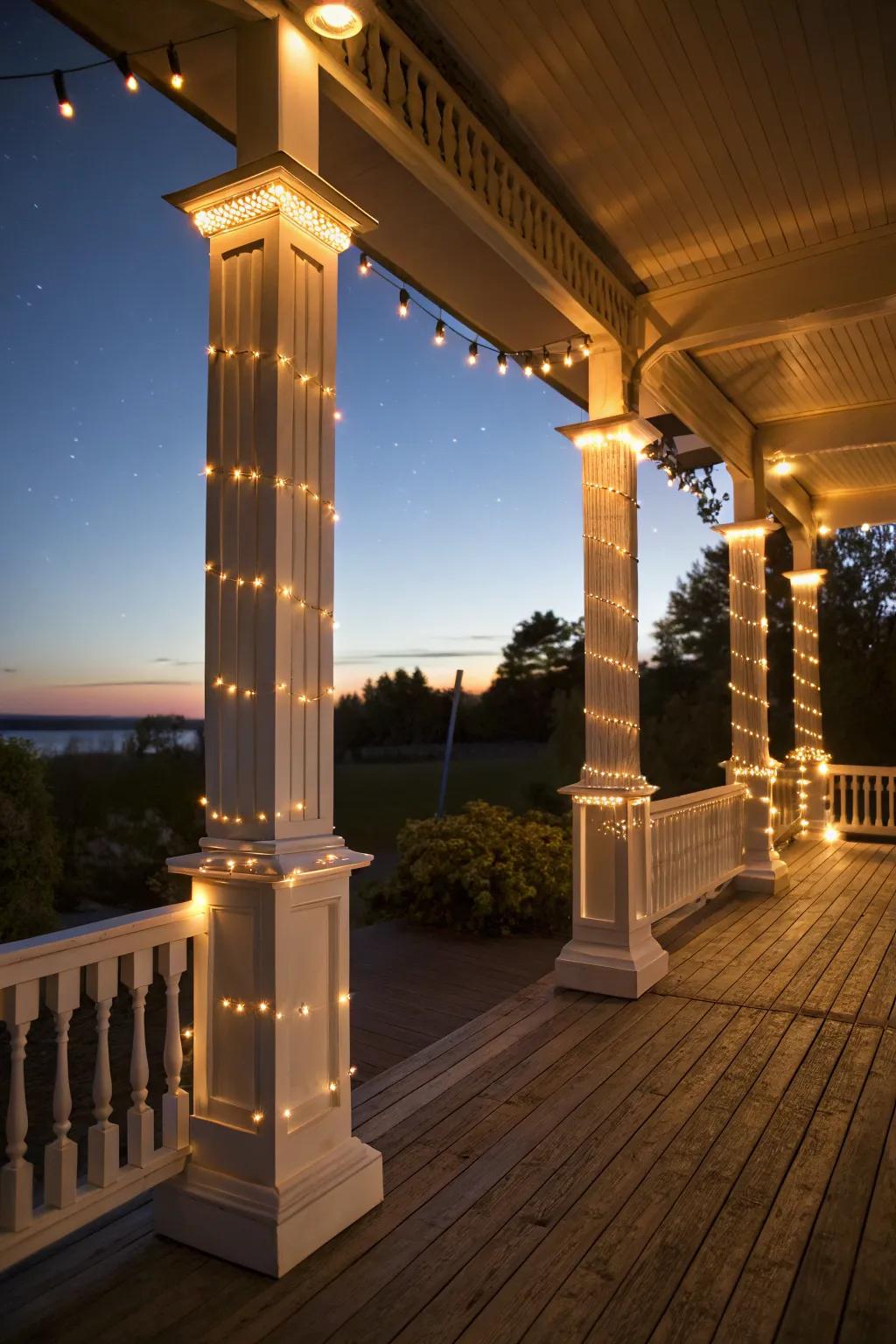 Illuminate your porch with integrated lighting.