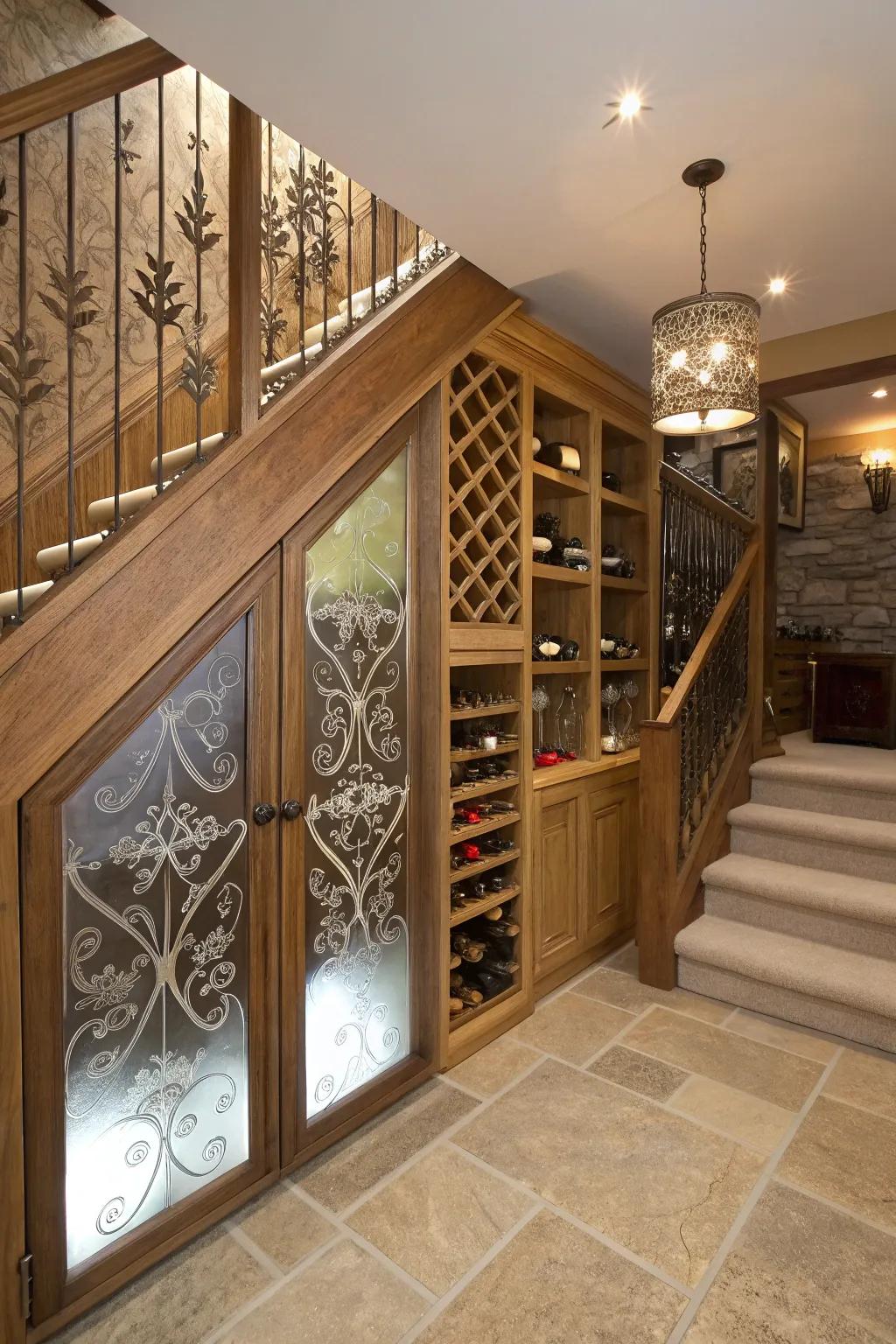 Decorative glass elements that elevate your wine cellar's style.