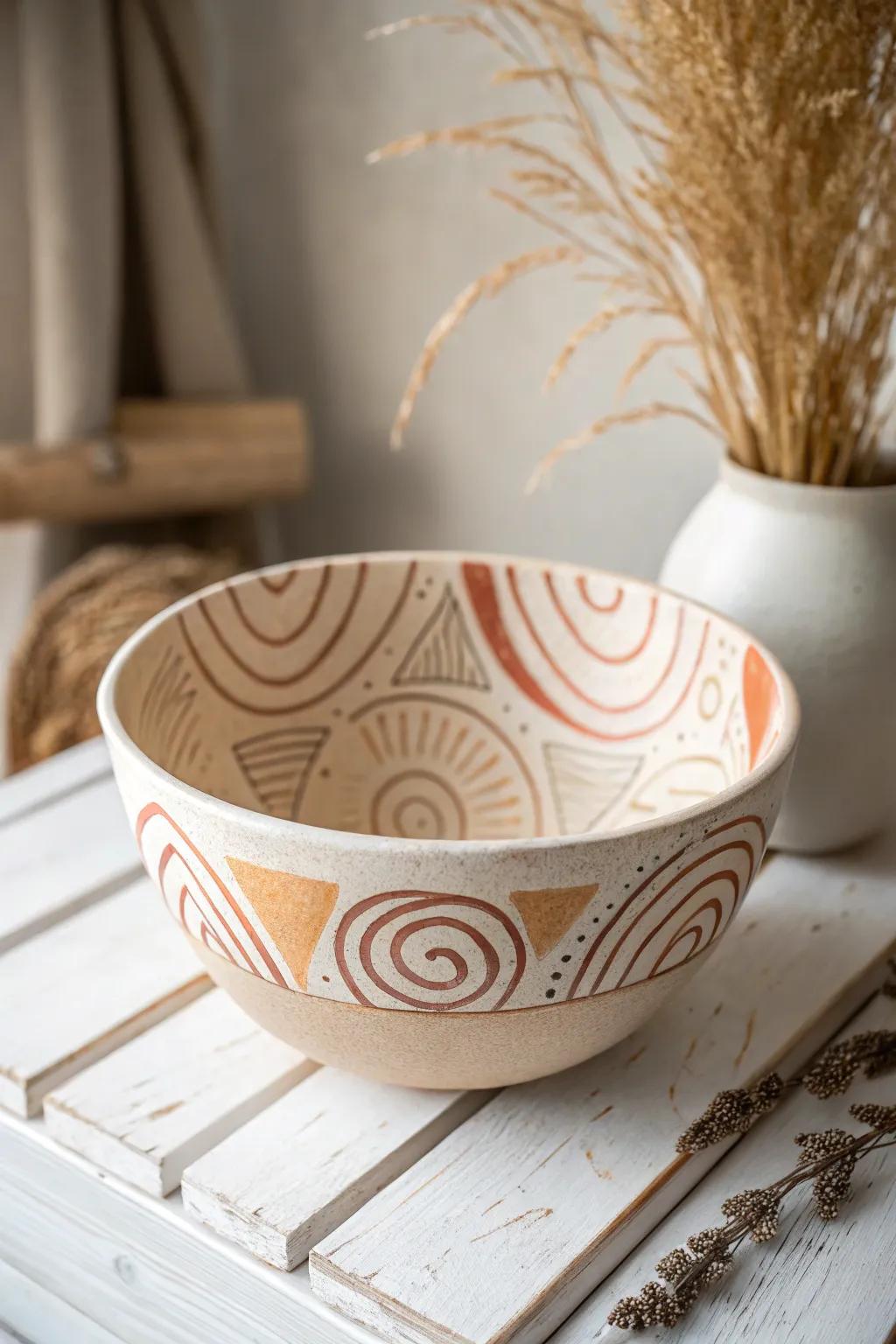Unleash your creativity with abstract clay bowl designs that combine simplicity and artistry.