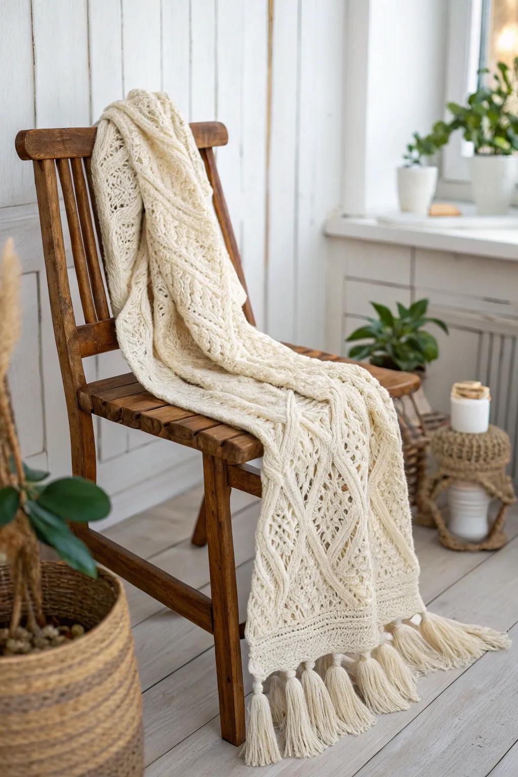 Wrap yourself in warmth and creativity with this hand-knitted treasure. #CraftSwapMagic