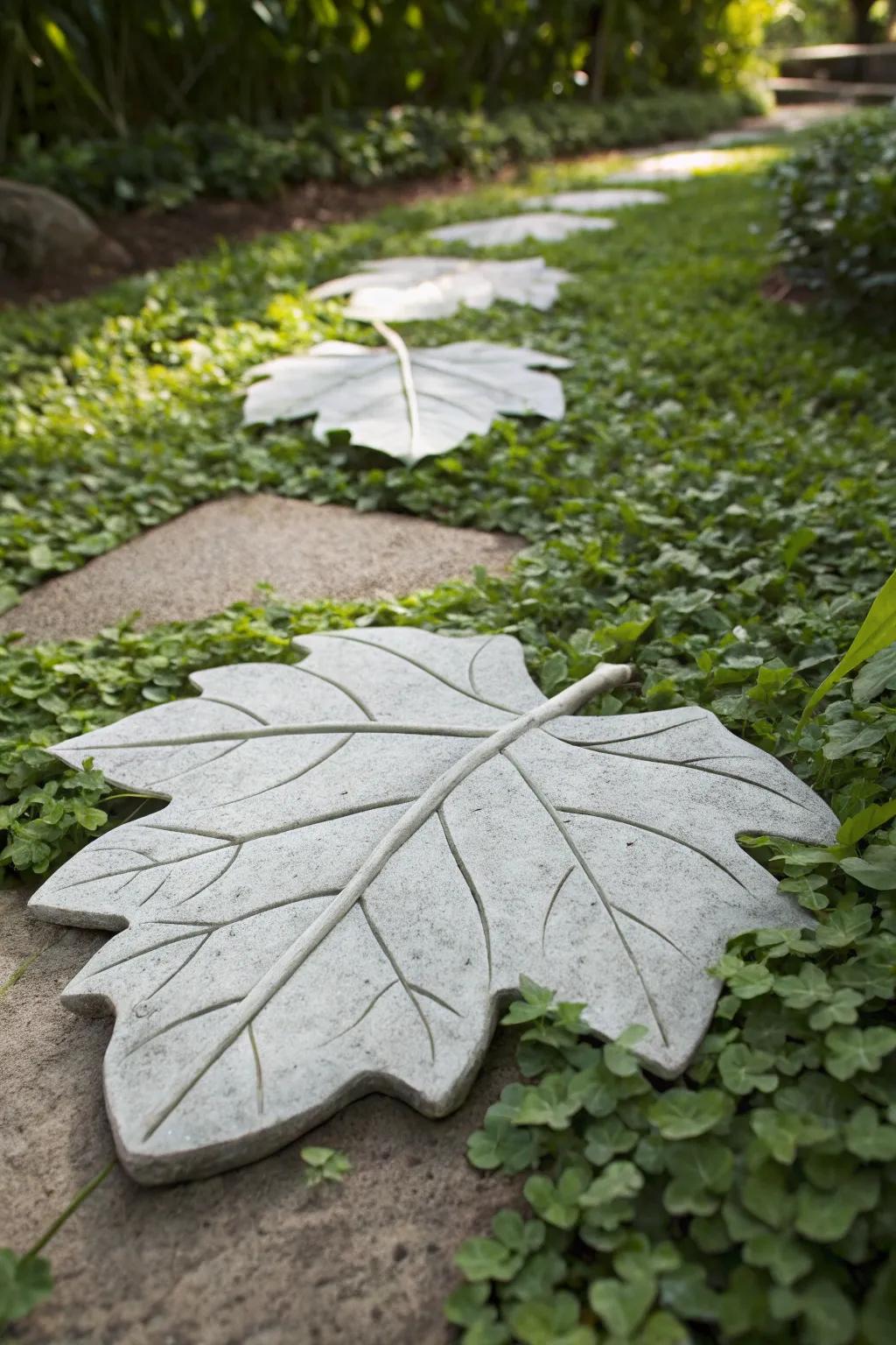 Enhance your garden with handcrafted concrete leaf stepping stonesâwhere artistry meets nature.