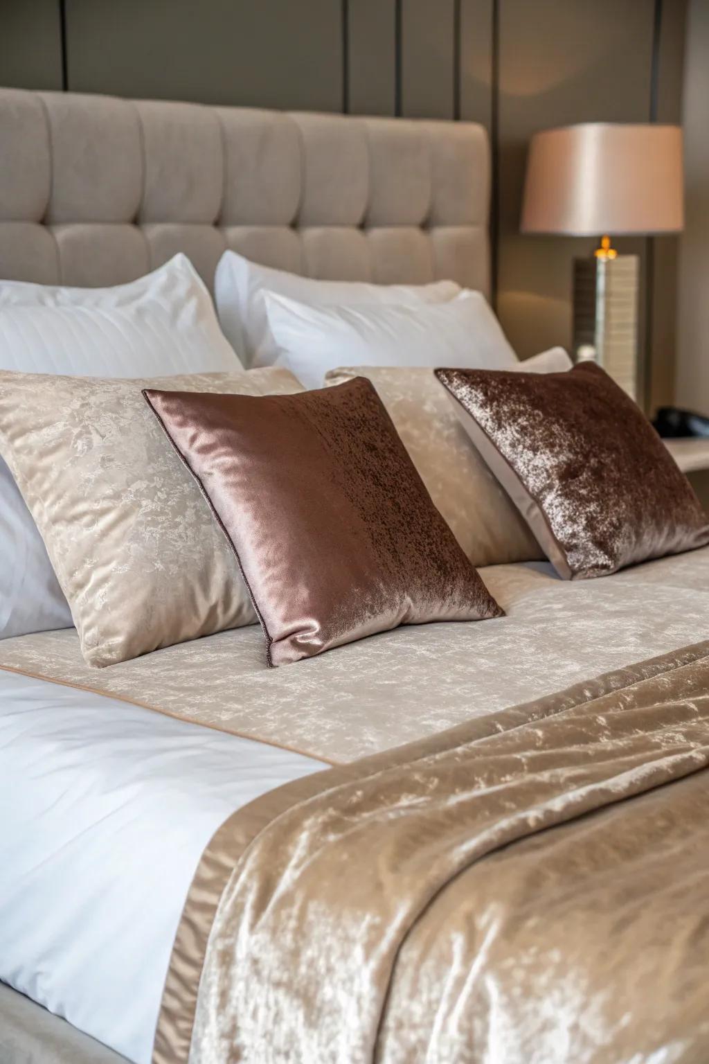 Luxurious bedding transforms your bed into a romantic retreat.