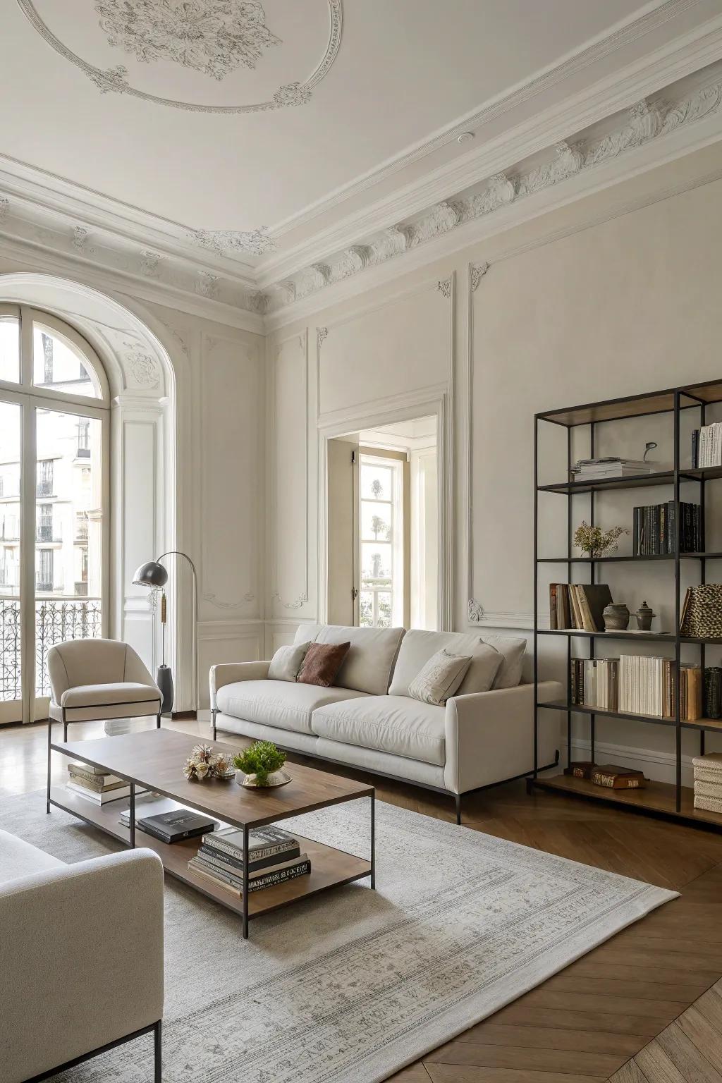 A minimalist living room that speaks volumes with less.