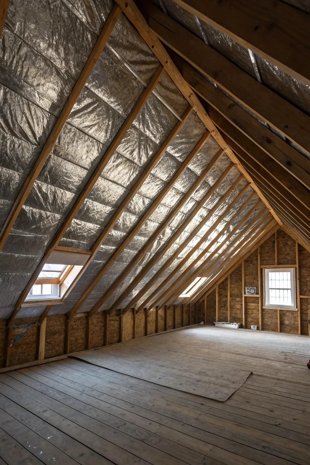 Reflective foil keeps the heat where it belongs.