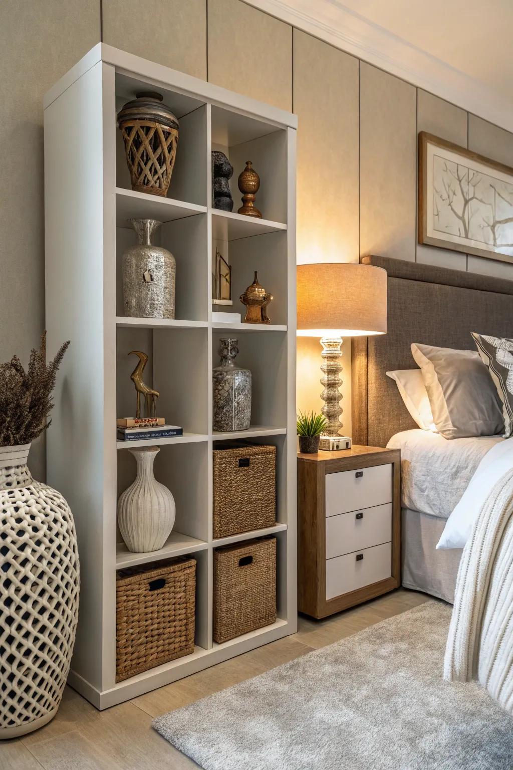 Turn storage into a centerpiece with decorative accents.