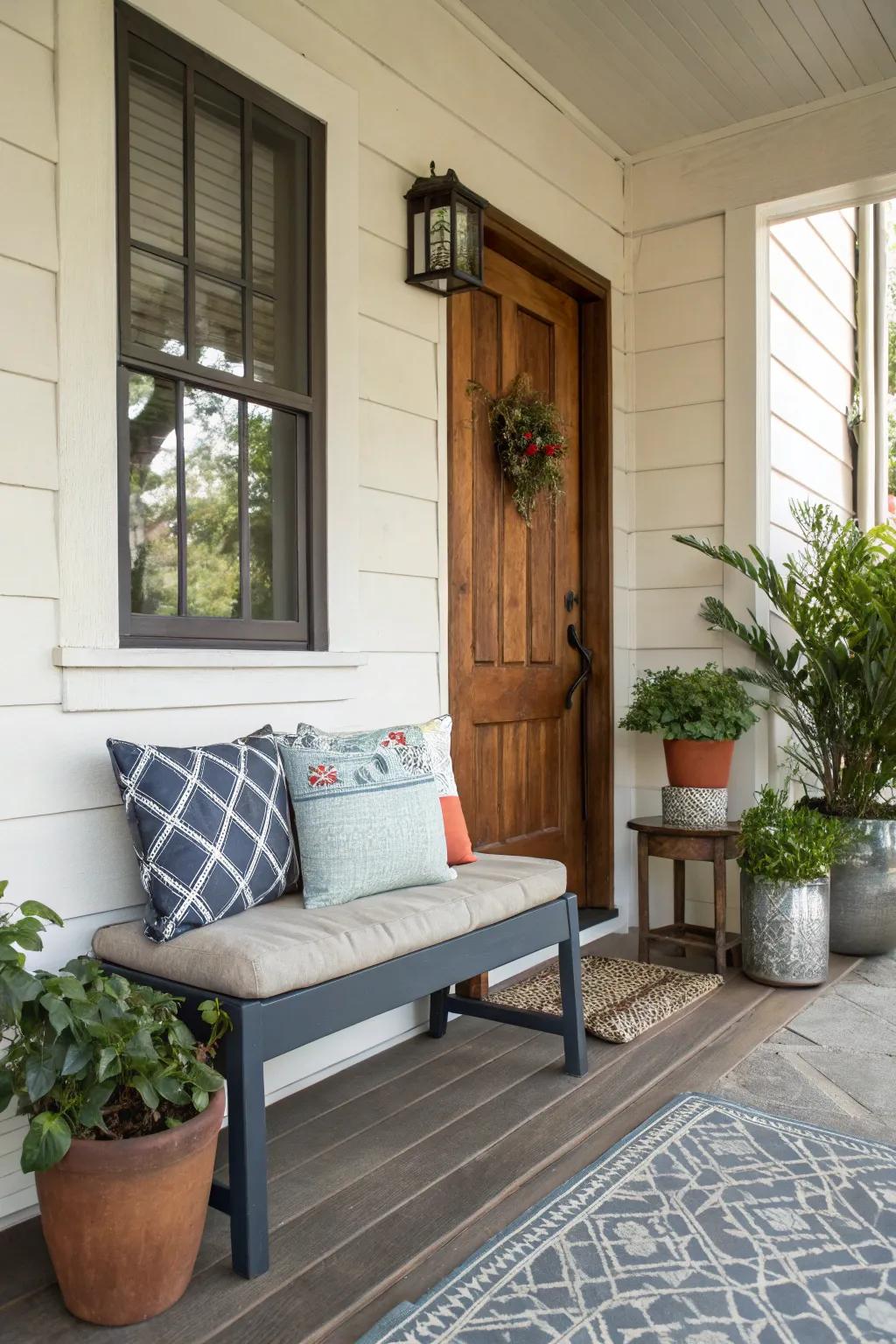 Maximize seating with a compact bench.