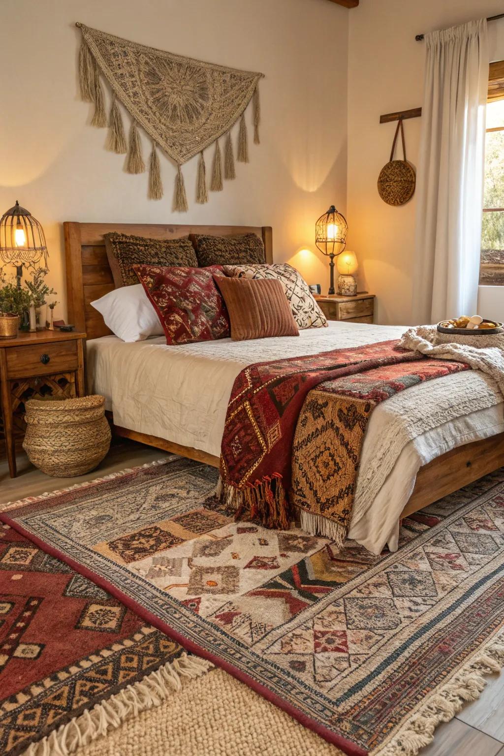 Textural variety adds depth and warmth to your bedroom.