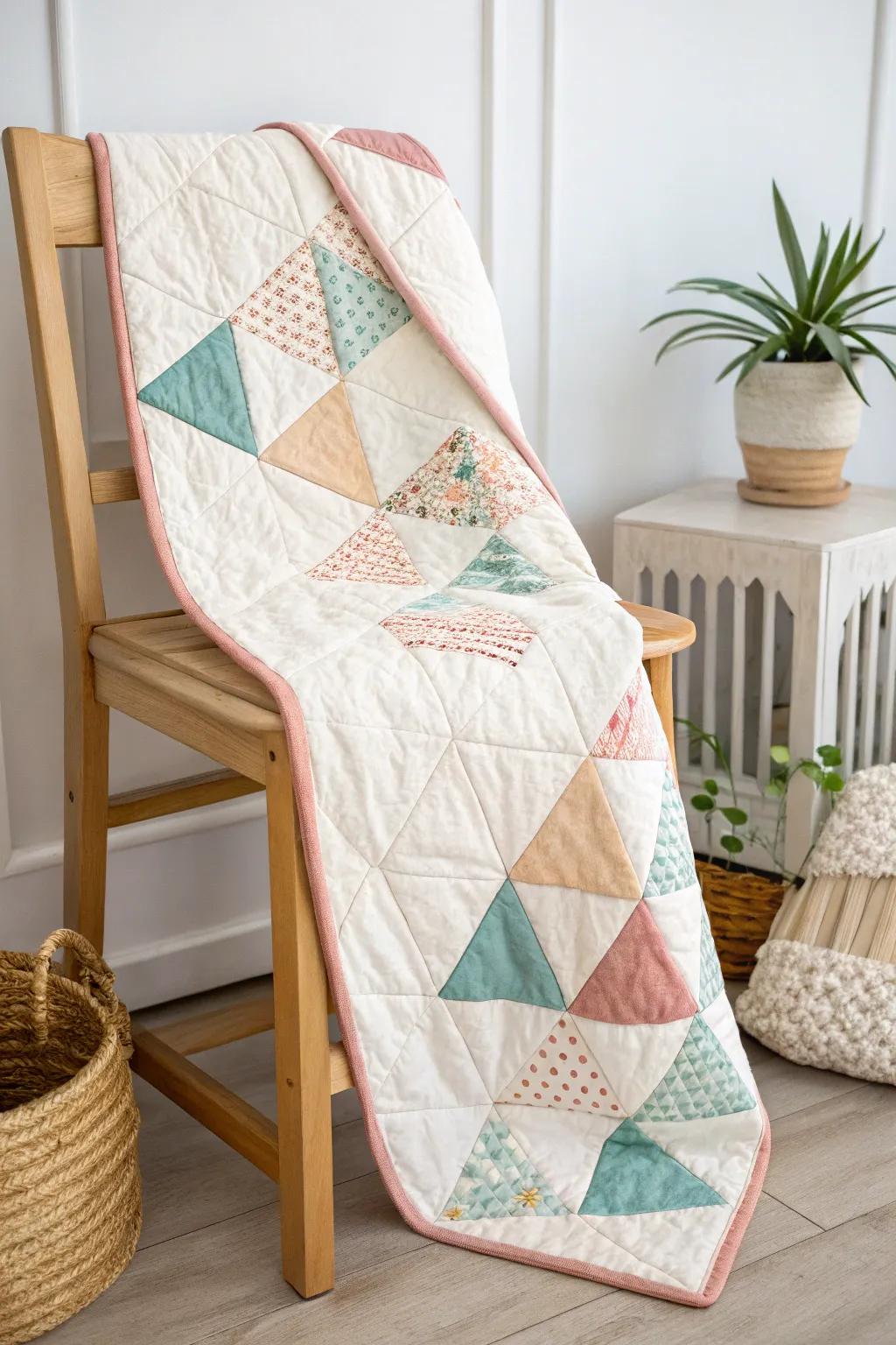 Embrace simplicity and whimsy with geometric wonders for your little one's comfort.