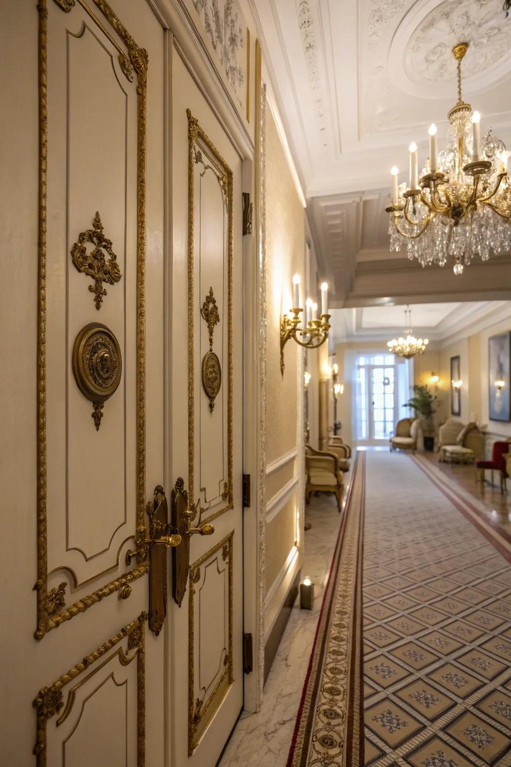 Vintage doors add history and charm to your hallway.