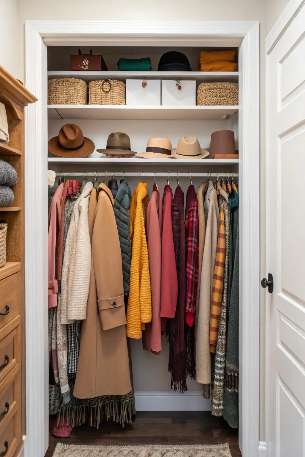 A consistent color palette elevates your closet's aesthetic.