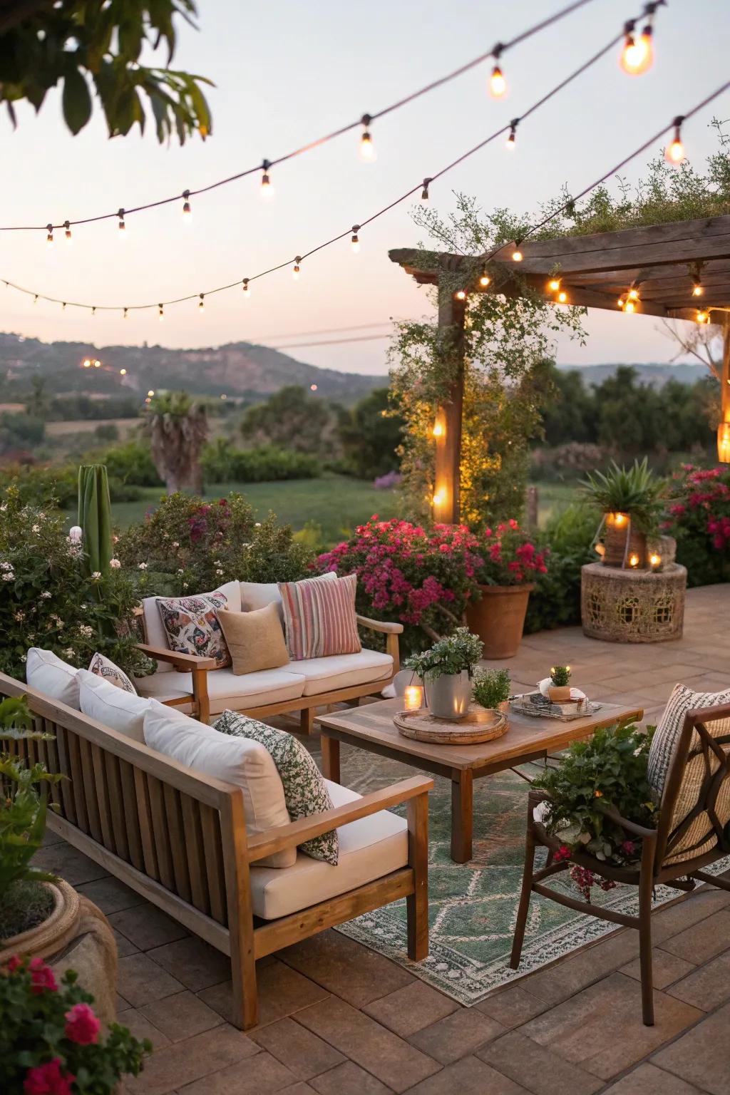 An outdoor oasis perfect for relaxation and entertaining.