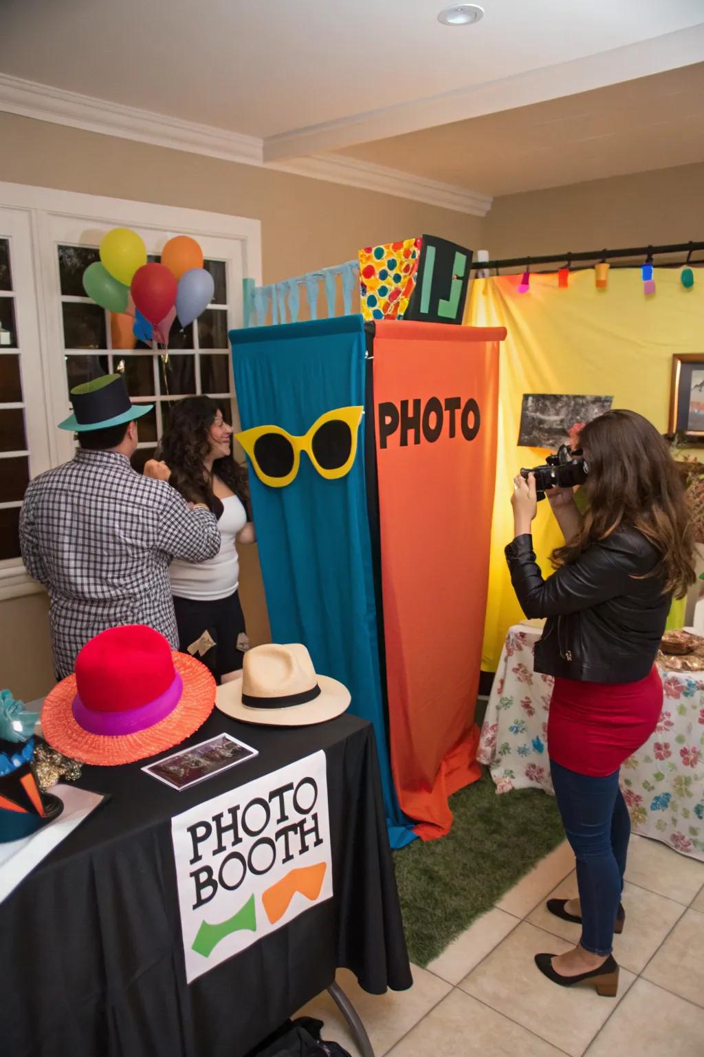 DIY photo booth with themed props