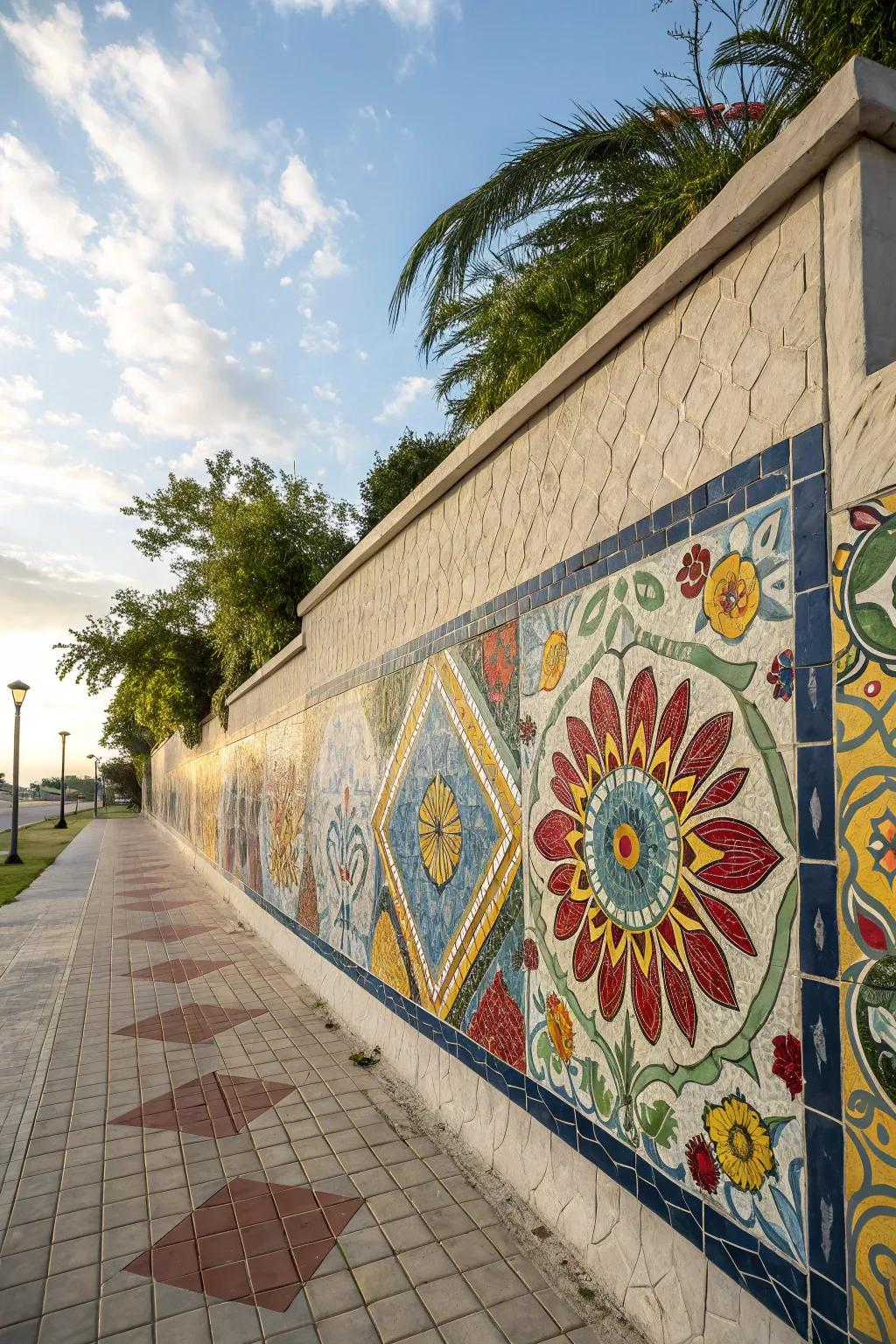 Mosaic murals are a stunning work of art.