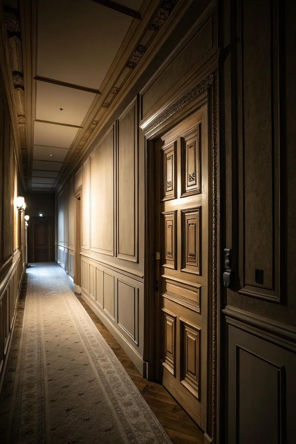 Hidden doors can add an element of surprise to your hallway.