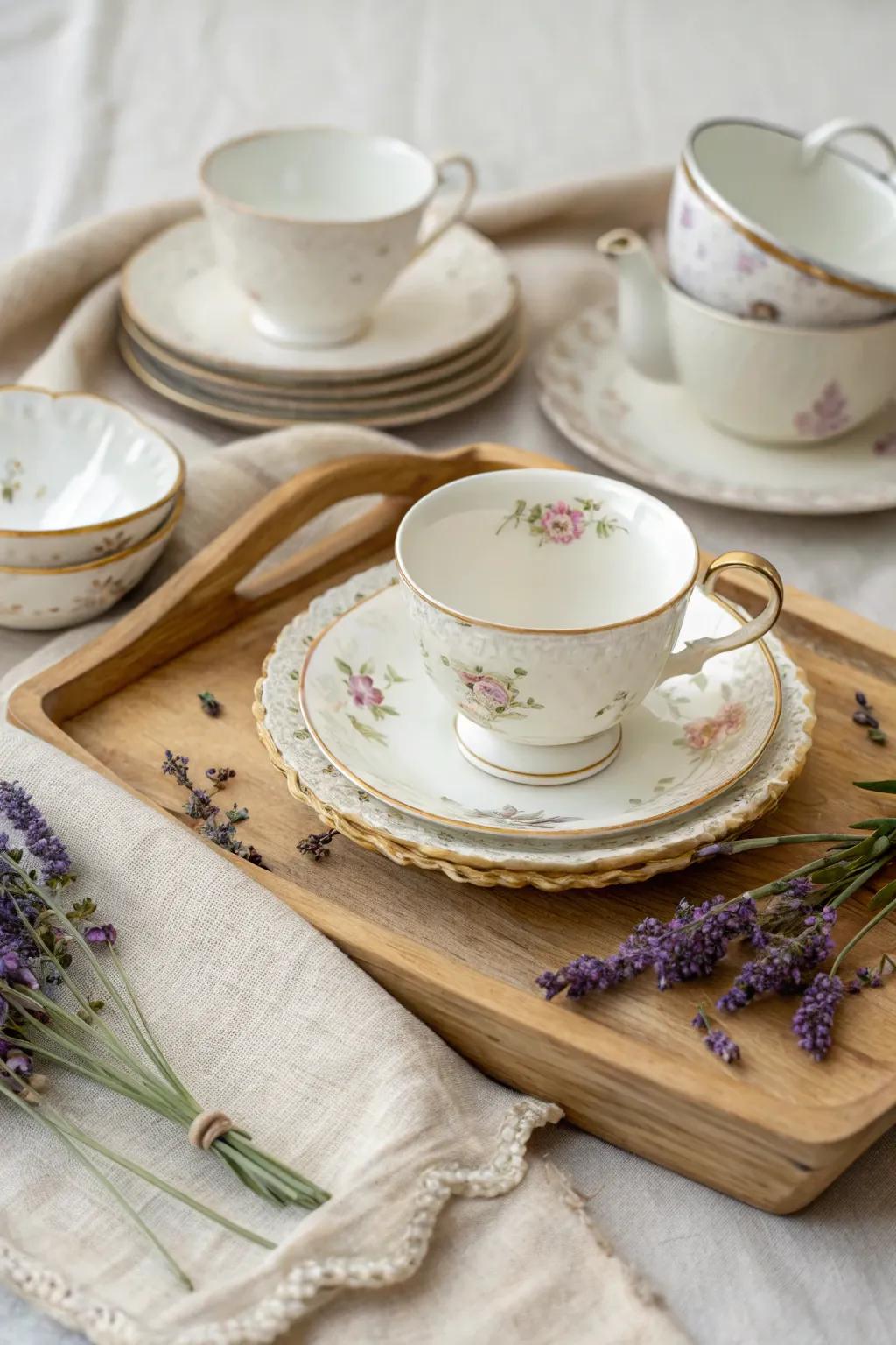Embrace the charm of mix-and-match elegance with a unique tea set collection.