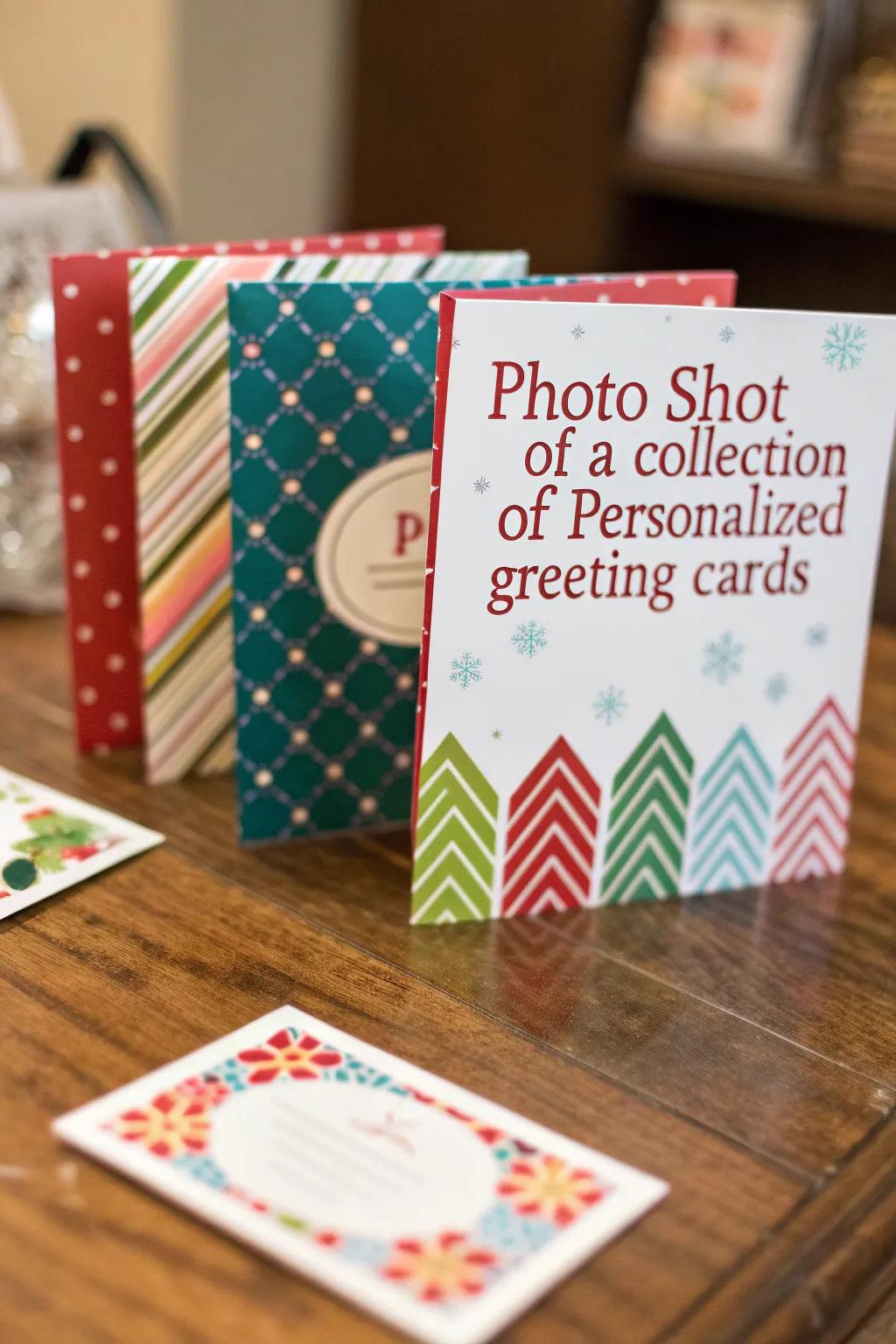 A collection of personalized greeting cards that add a heartfelt touch to any gift.