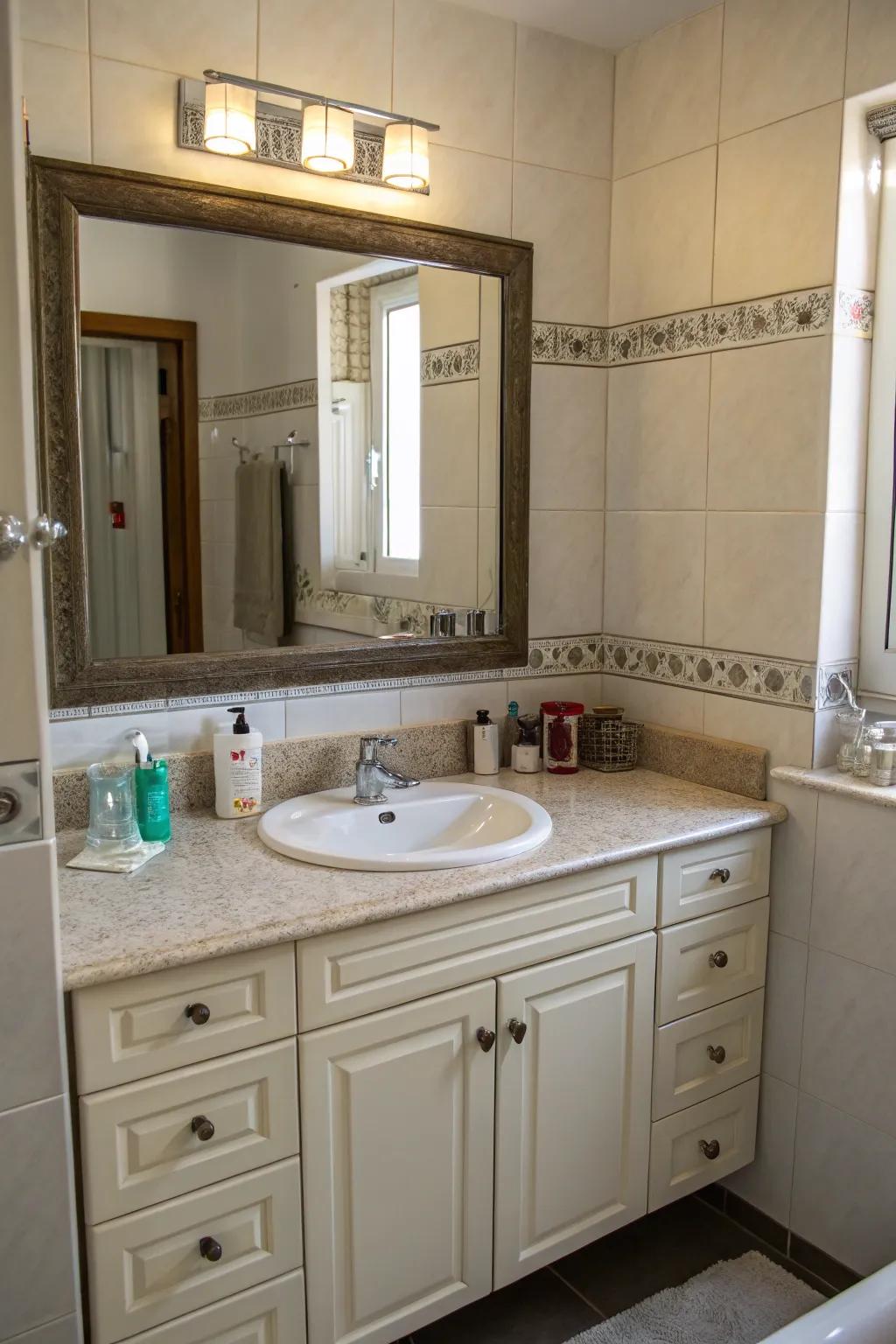 Mirrors are a designer's secret to expanding space visually.