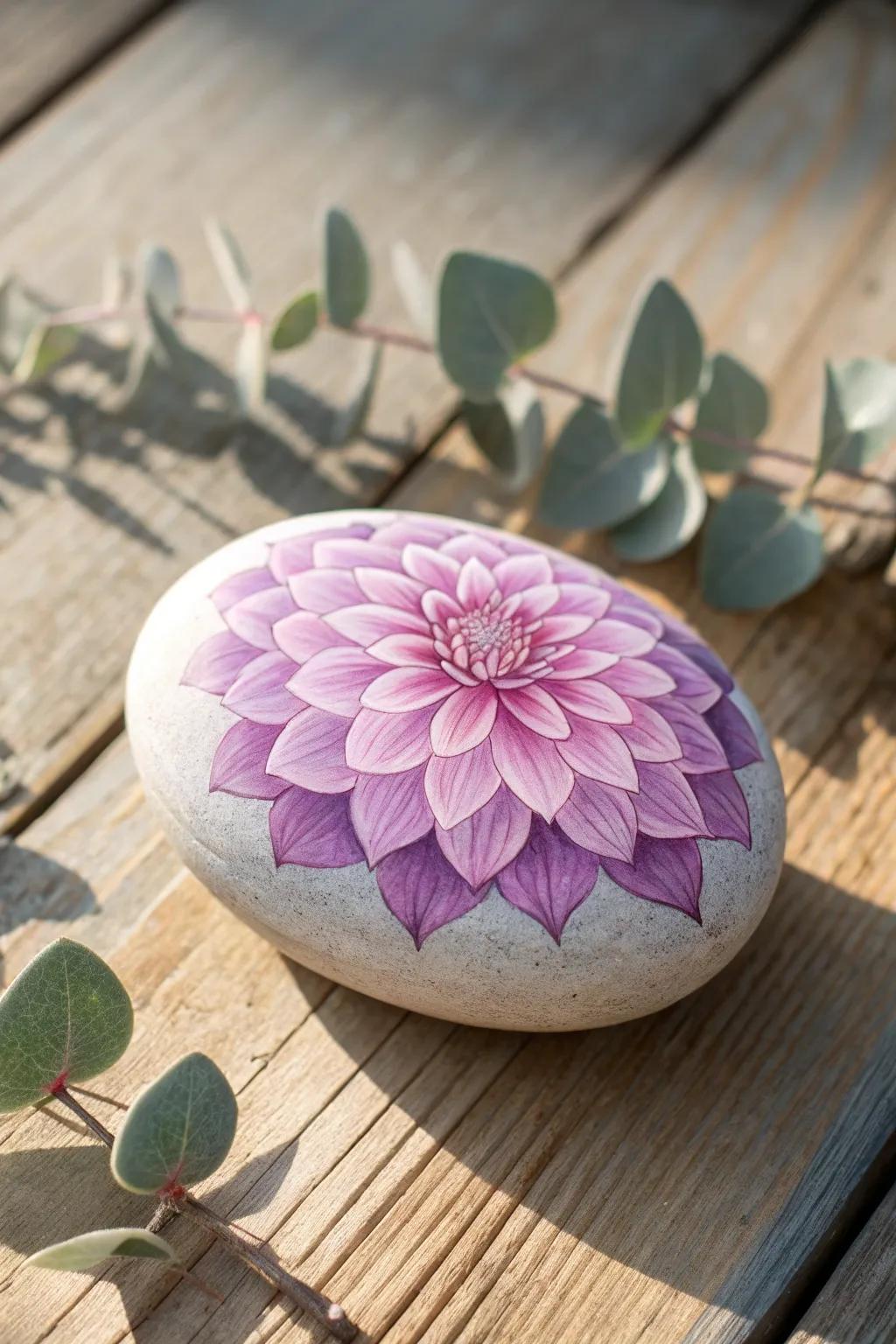 Embrace the art of petal blending on rocks for a touch of natural elegance.