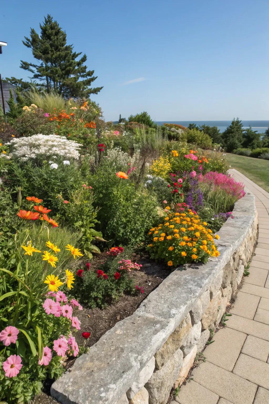 Seasonal flowers ensure year-round color and beauty.