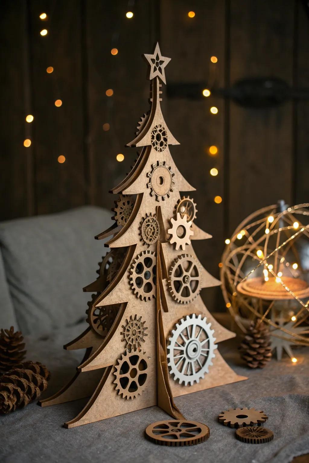 A whimsical blend of tradition and innovation: The Steampunk Christmas Tree.
