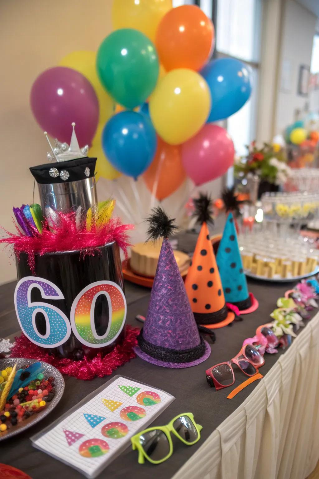 Themed accessories add a playful touch to the celebration.