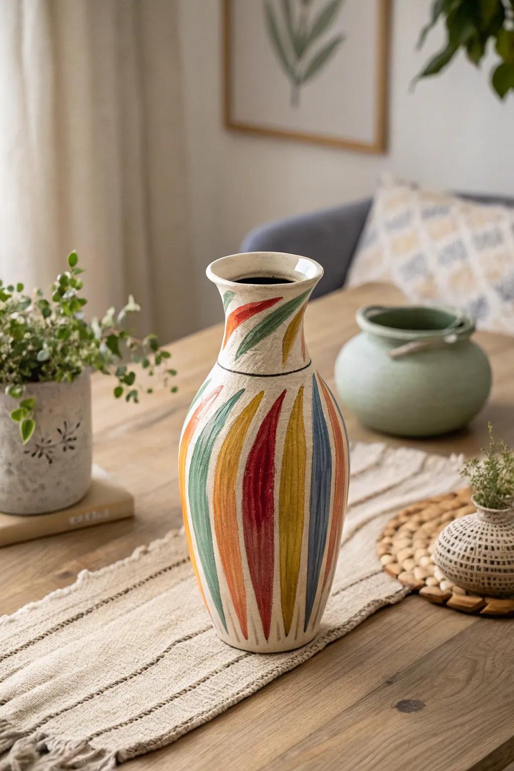 Infuse your space with energy through dynamic brush strokes and vibrant colors.