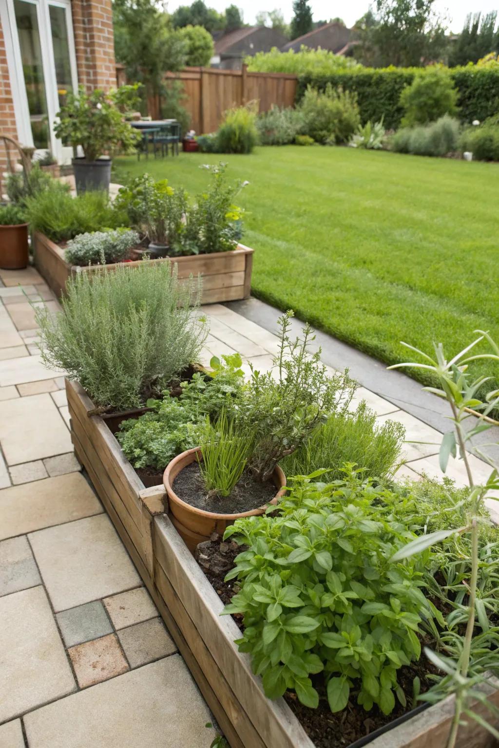 Herb gardens provide sensory delight and utility.