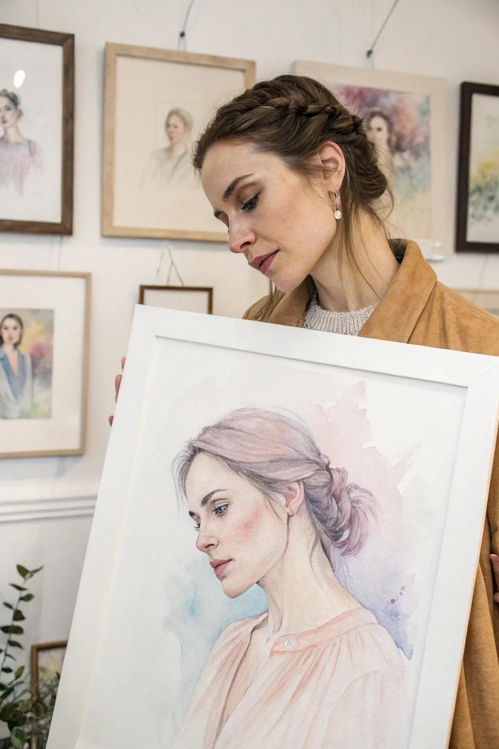 Embrace the beauty of simplicity with a watercolor portrait that breathes through negative space.