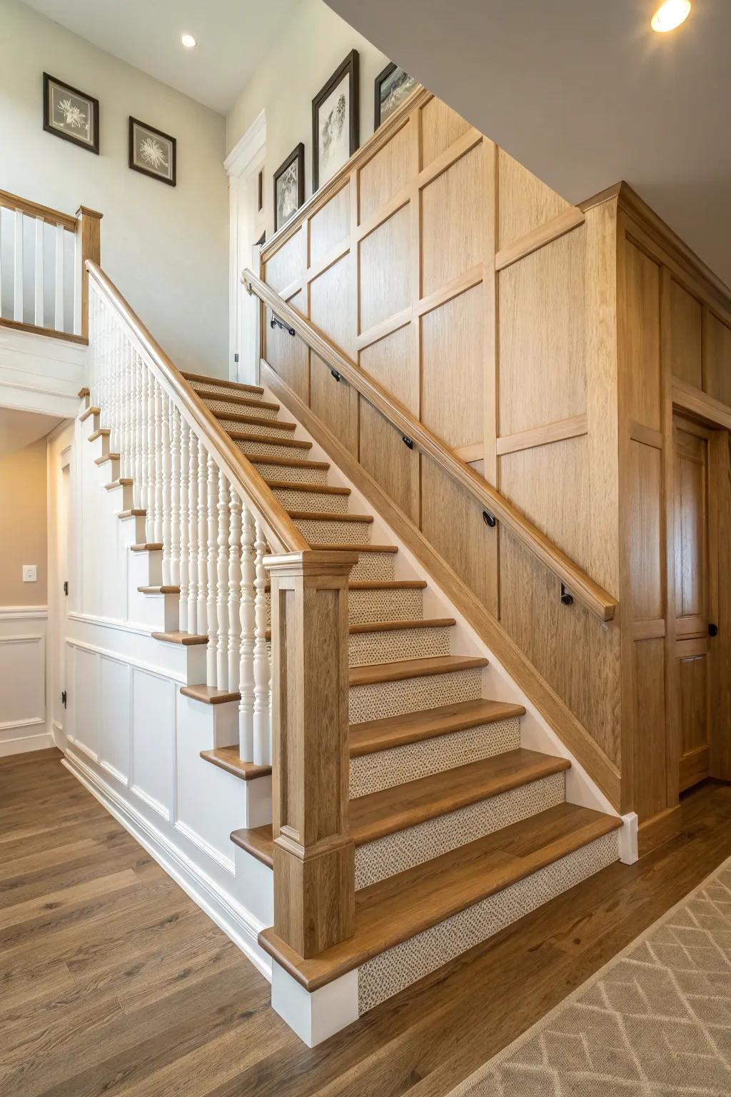 Eco-friendly wainscoting for a sustainable home.