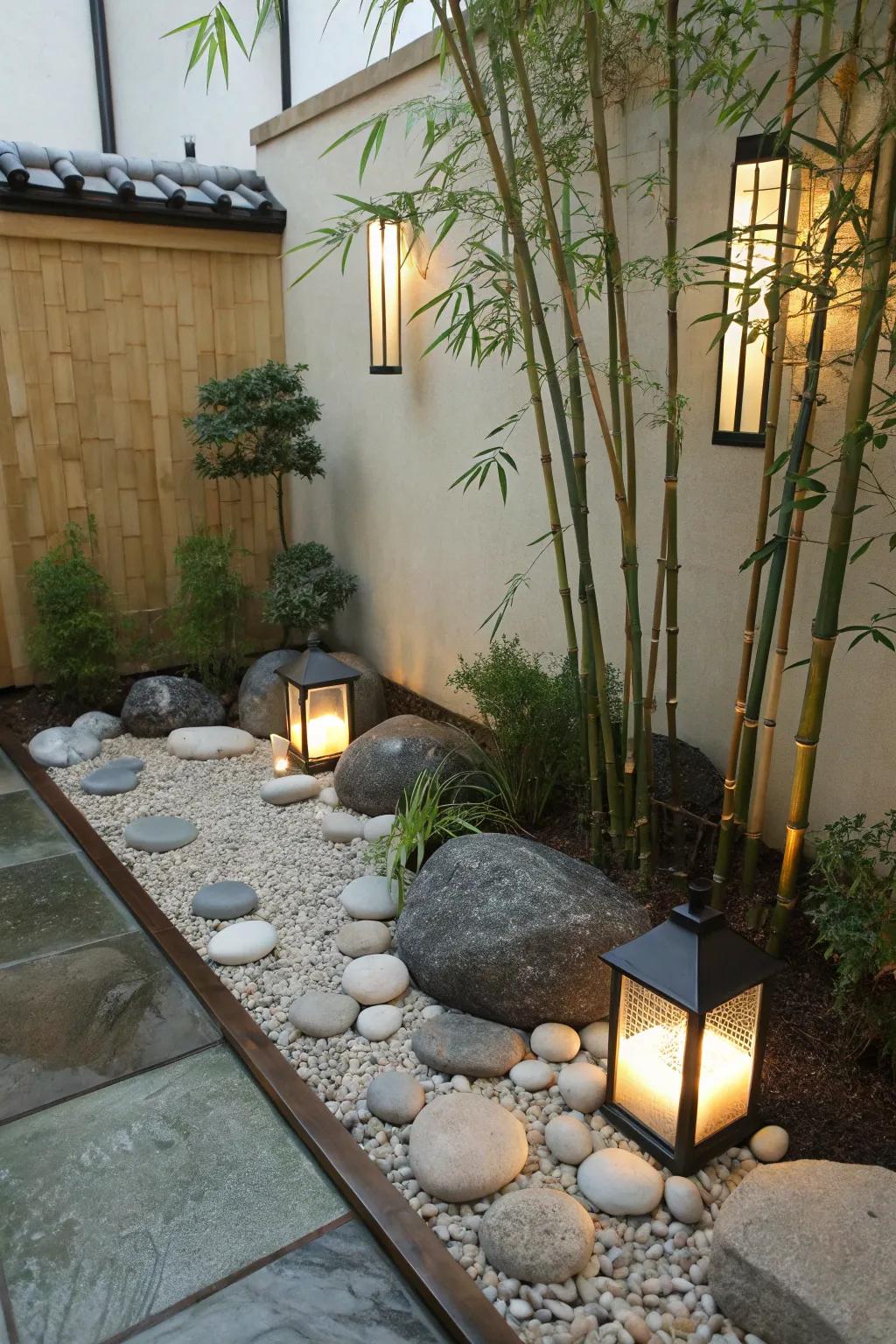 A Zen garden offers a peaceful escape right in your backyard.