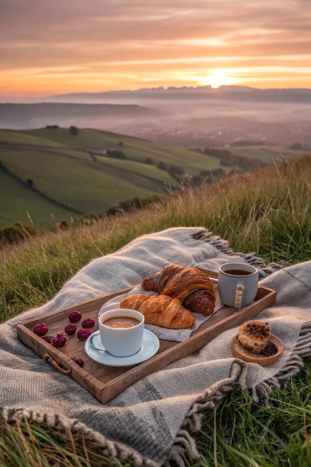 A delightful breakfast picnic to start the day right.