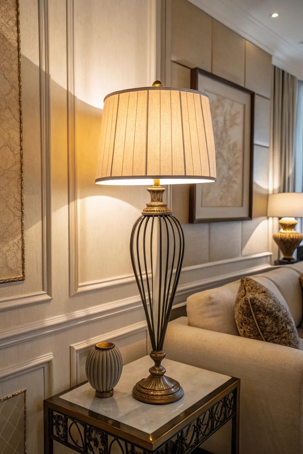 Accent lighting creating a warm and inviting atmosphere.