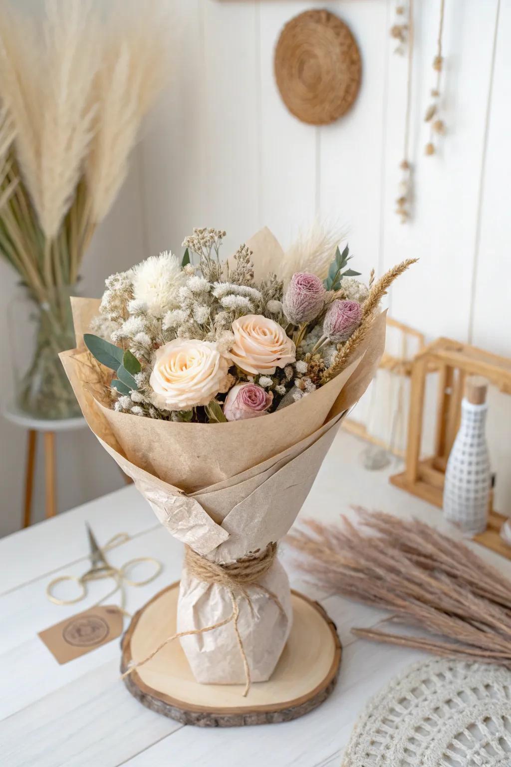 Elevate your money bouquet with the natural charm of crinkle paper fillers.