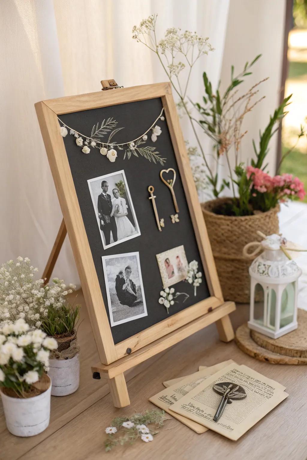 Celebrate cherished moments this Mother's Day with a Memory Lane chalkboard, where simplicity meets sentimental beauty.