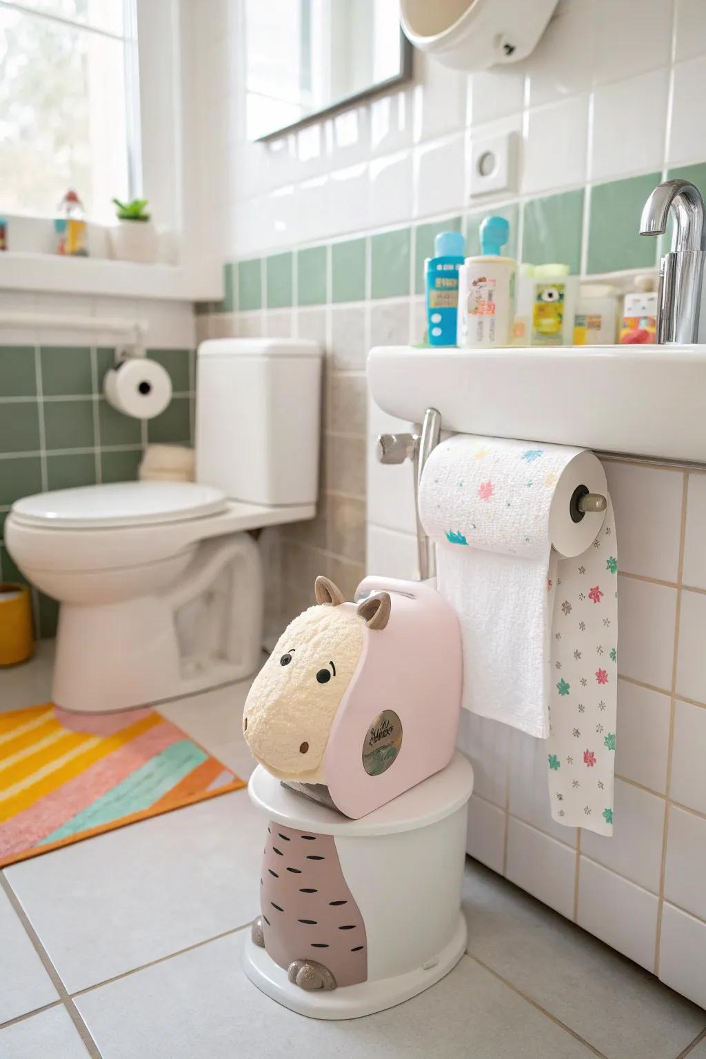 Ceramic animal holders infuse bathrooms with whimsy and fun.